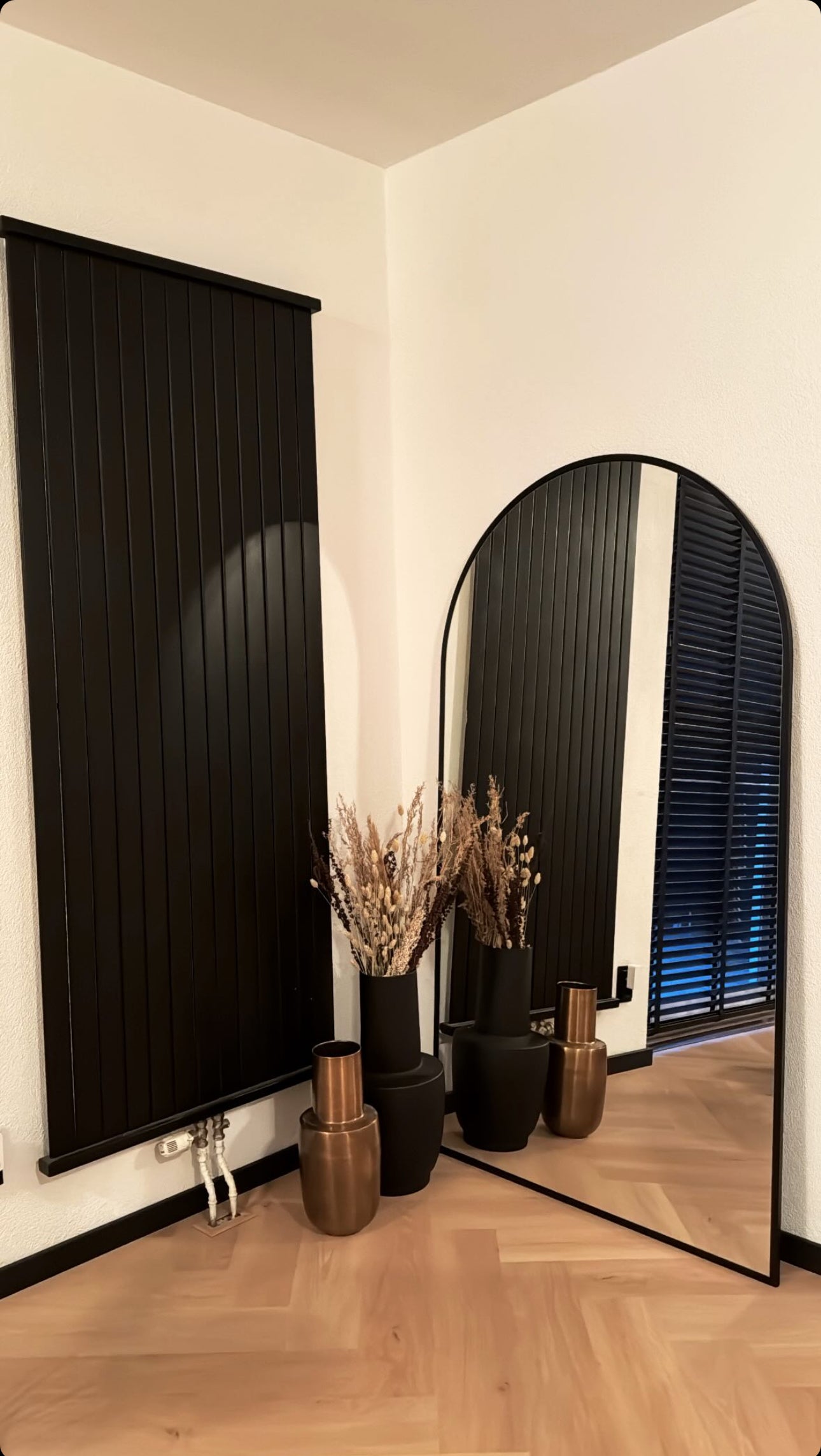 Stor Fritstående Ovalt Spejl 180x100 Sort