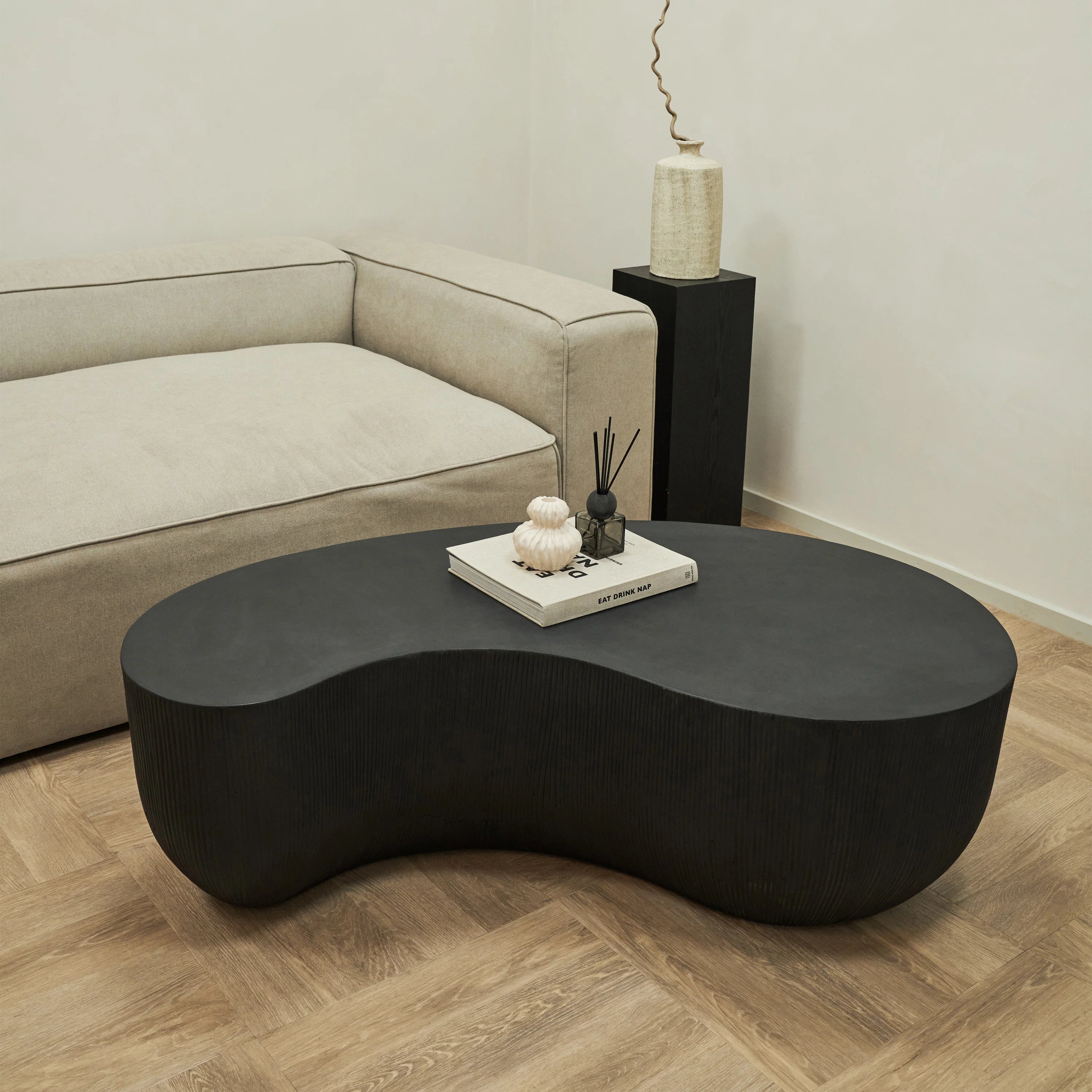 Minimalistisch Betonnen Salontafel Groot Zwart