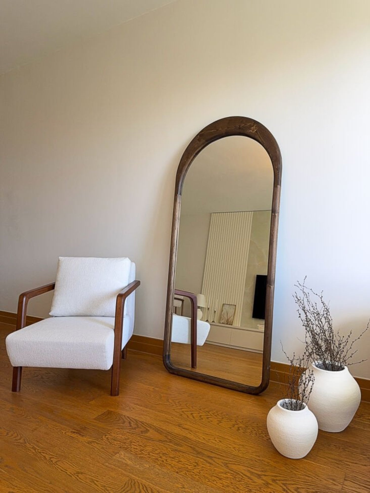 Lyska – Oval Træspejl 180x80 cm
