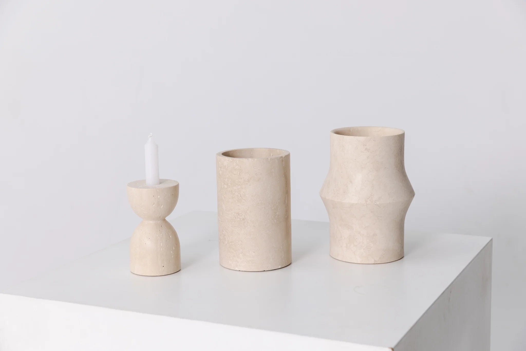 Travertin vase / vinkøler Ø12x18 cm