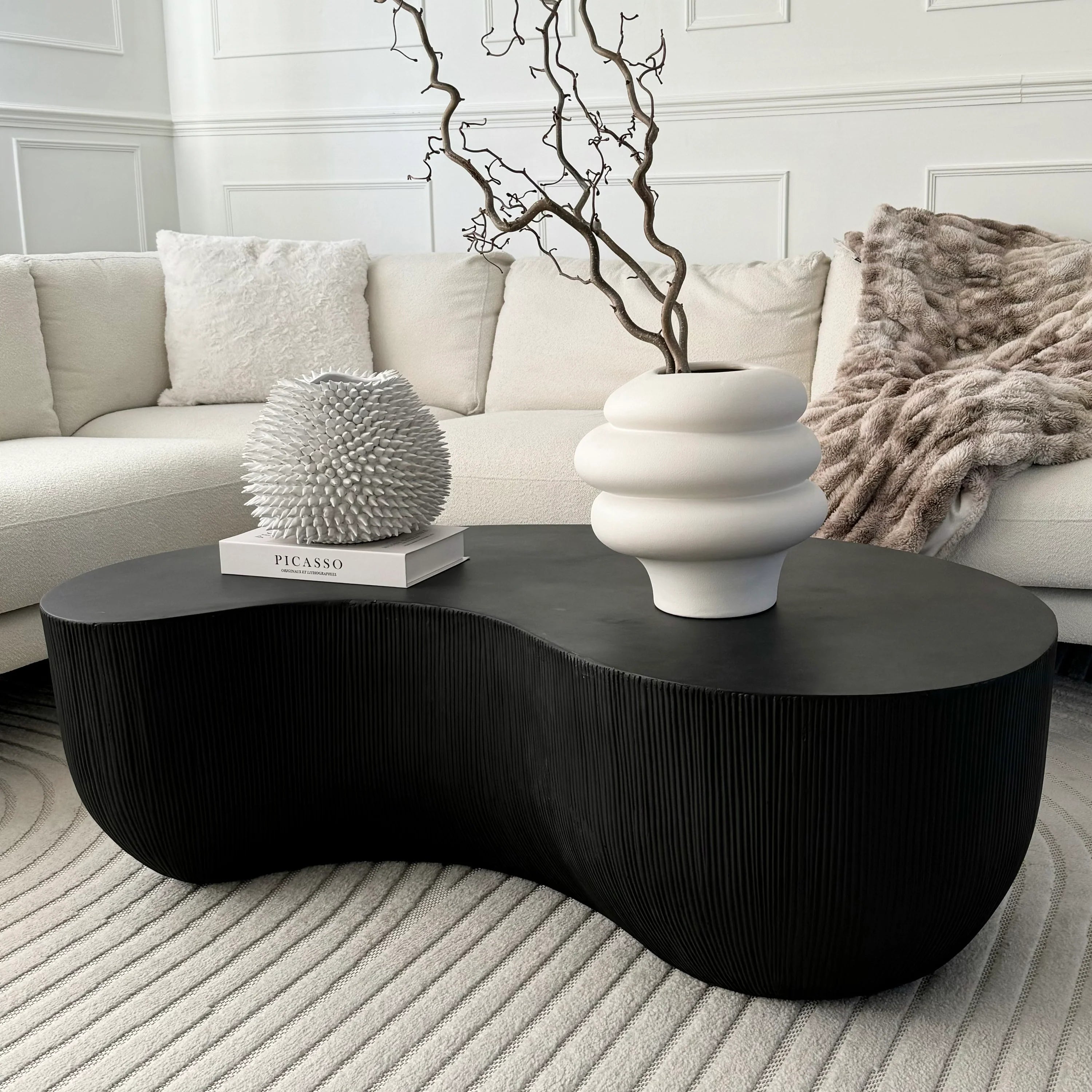 Minimalistisch Betonnen Salontafel Groot Zwart