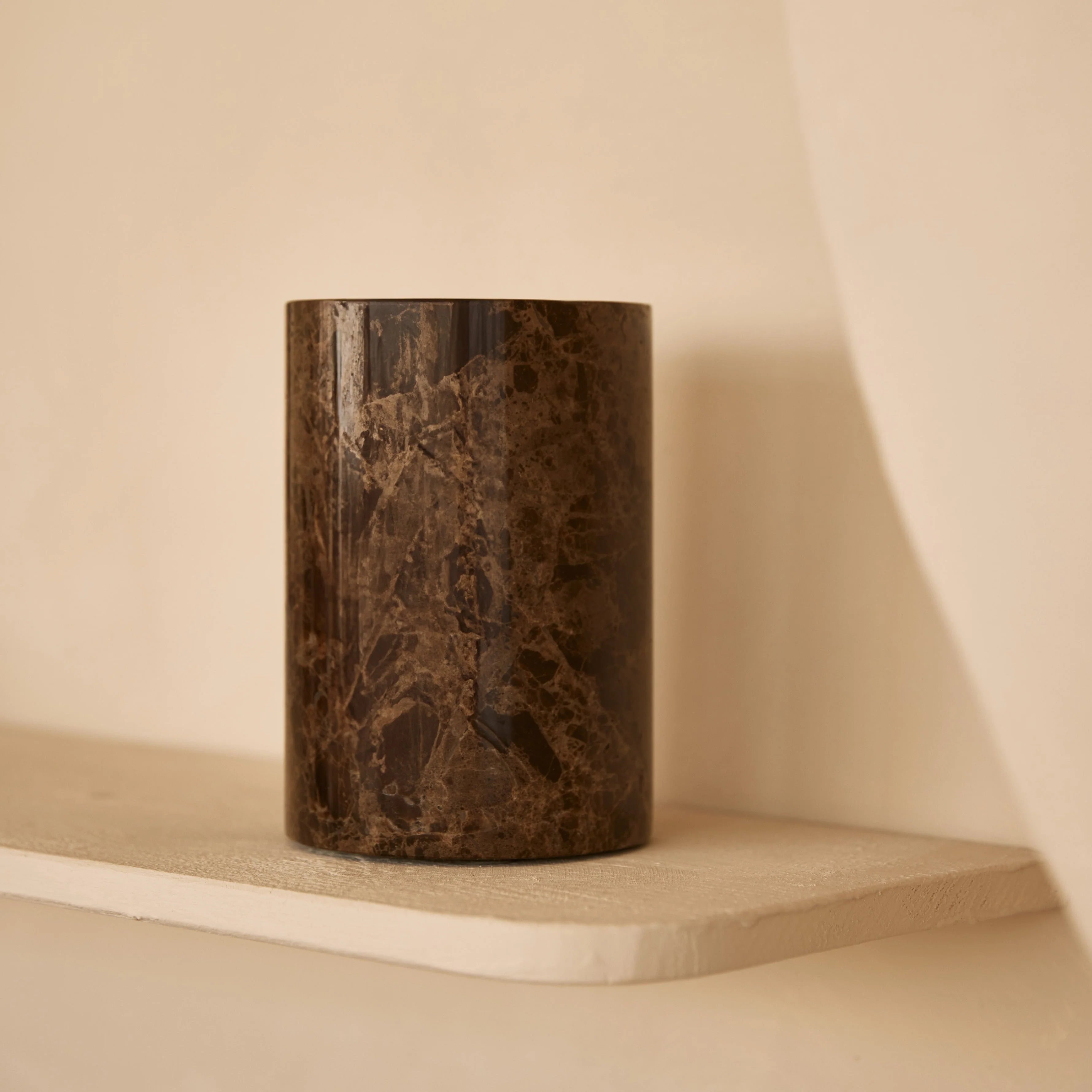 Marmorkøler / vase brun 18x12 cm