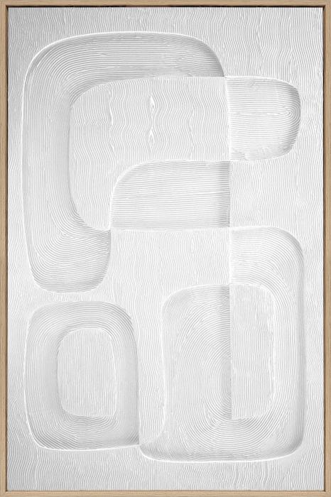3D vægdekoration 80x120 cm – Organisk Hvid