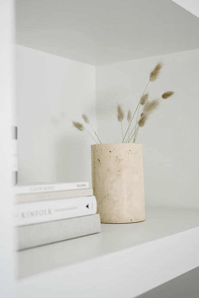 Travertin vase / vinkøler Ø12x18 cm