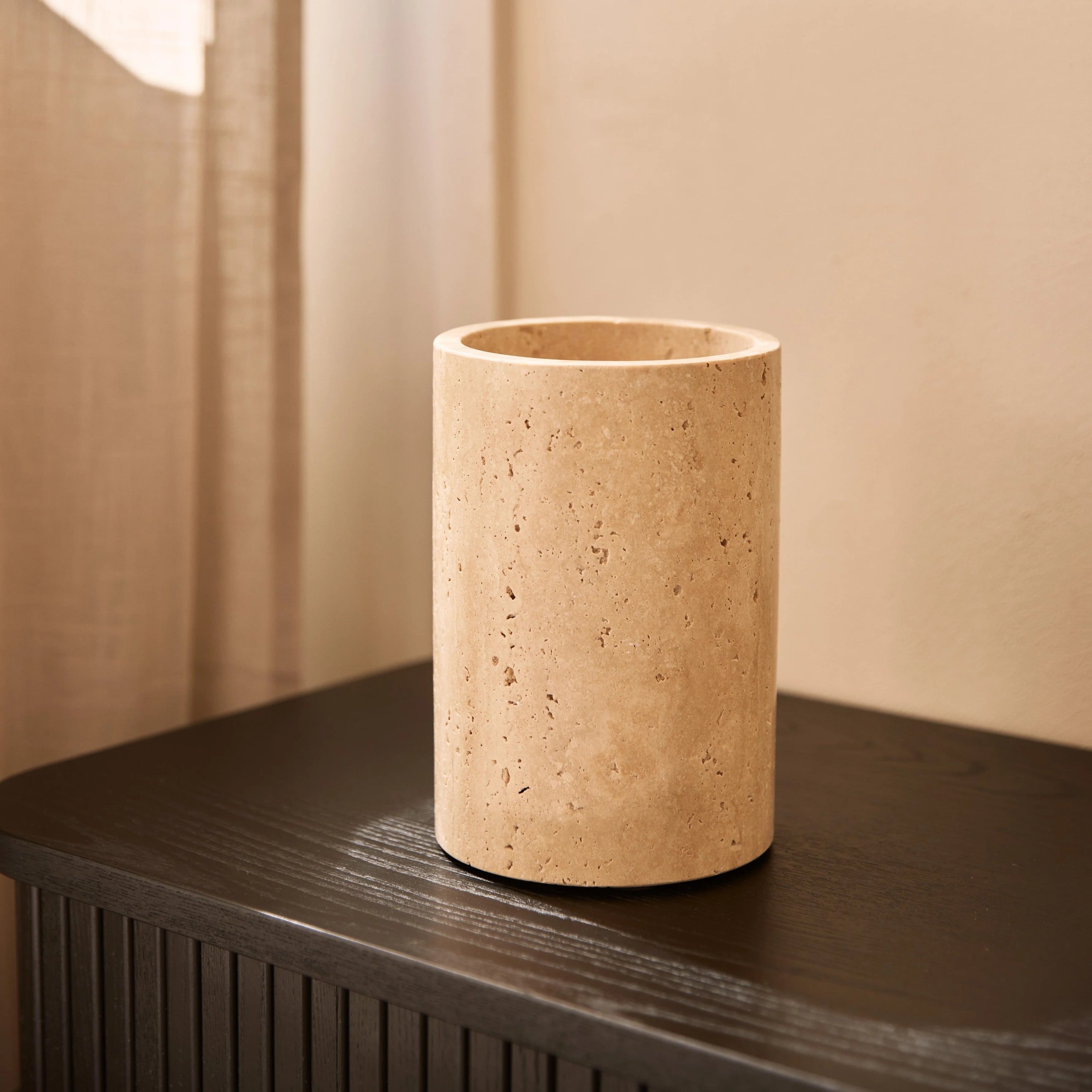 Travertin vase / vinkøler Ø12x18 cm