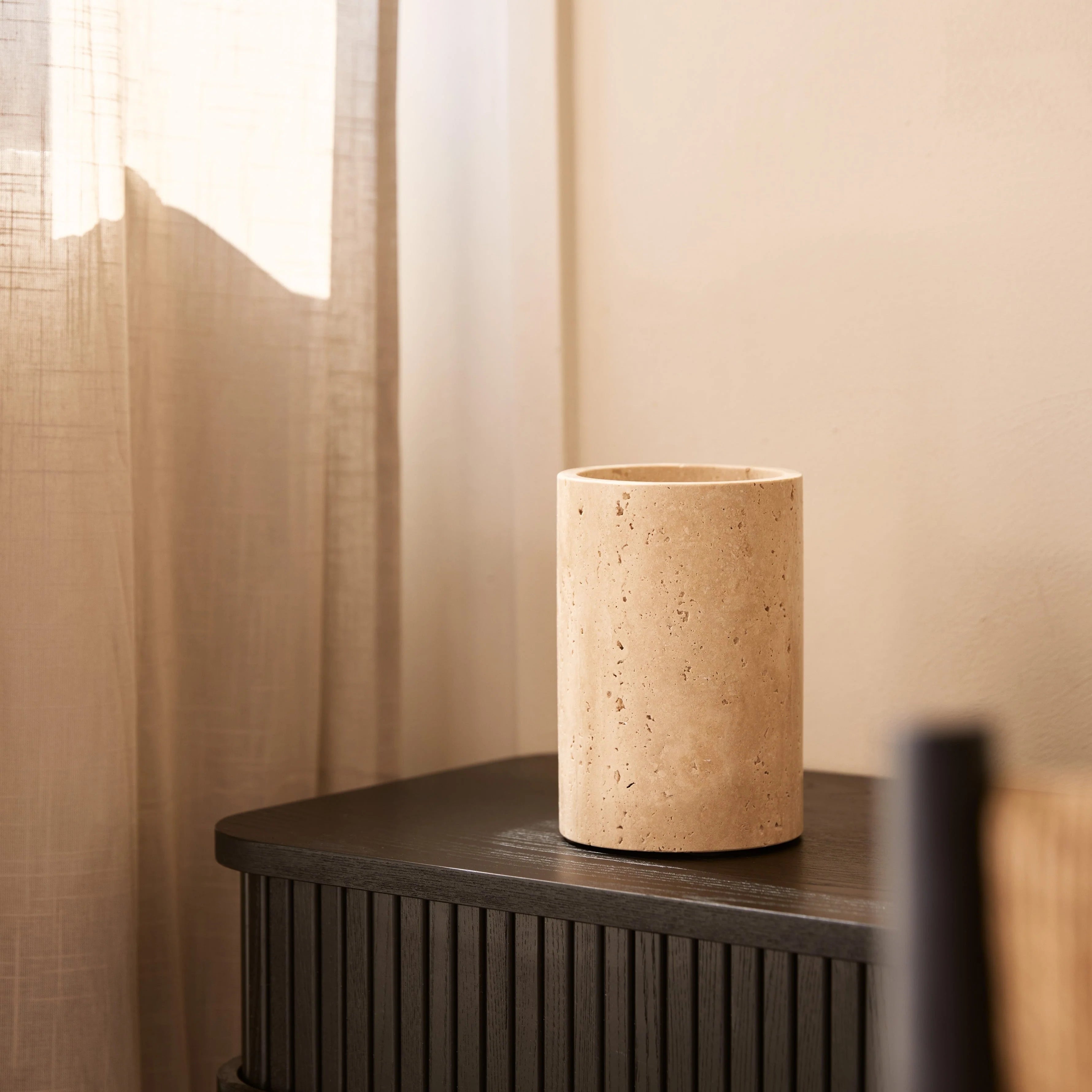 Travertin vase / vinkøler Ø12x18 cm