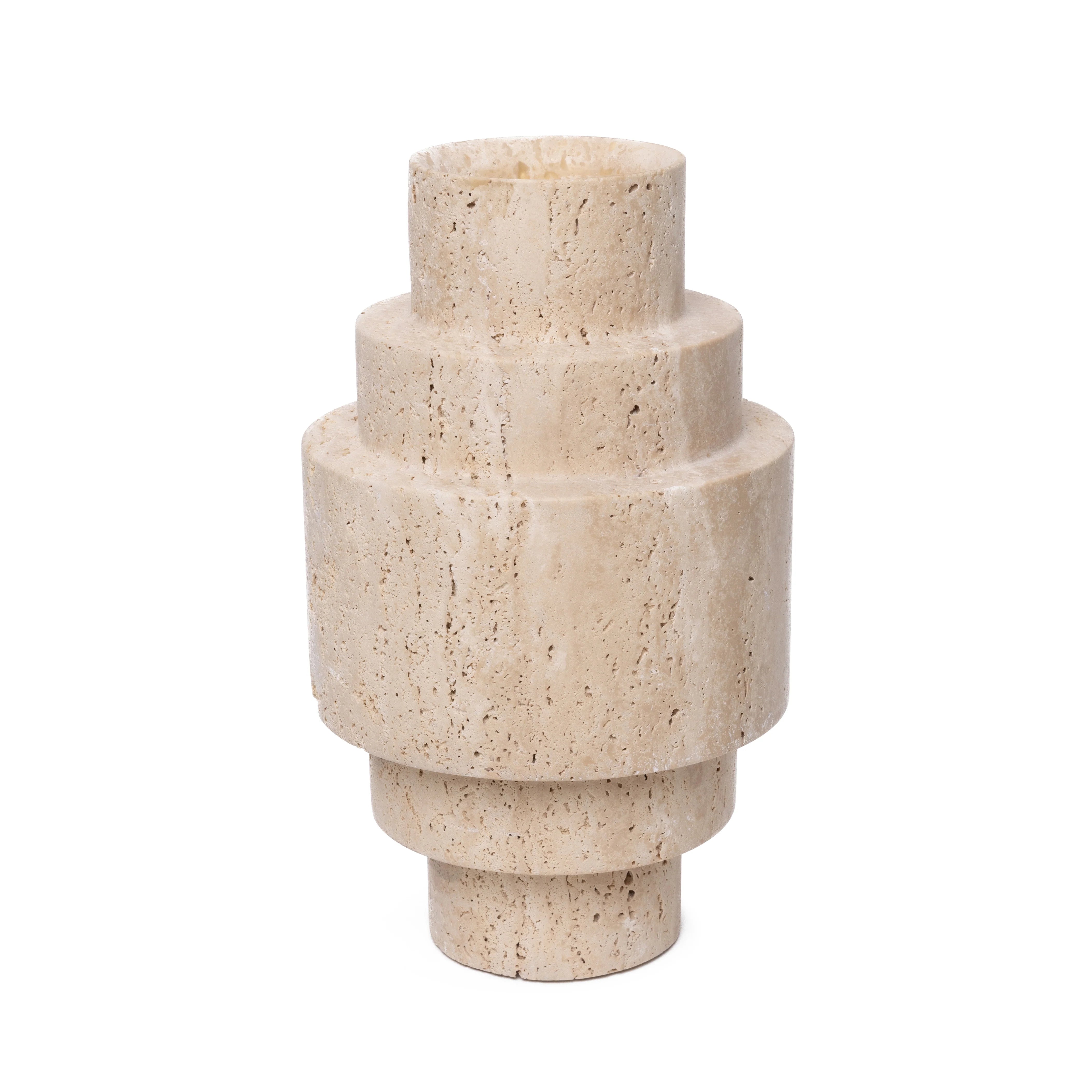 Agano Vase Travertin L Ø20x31 cm