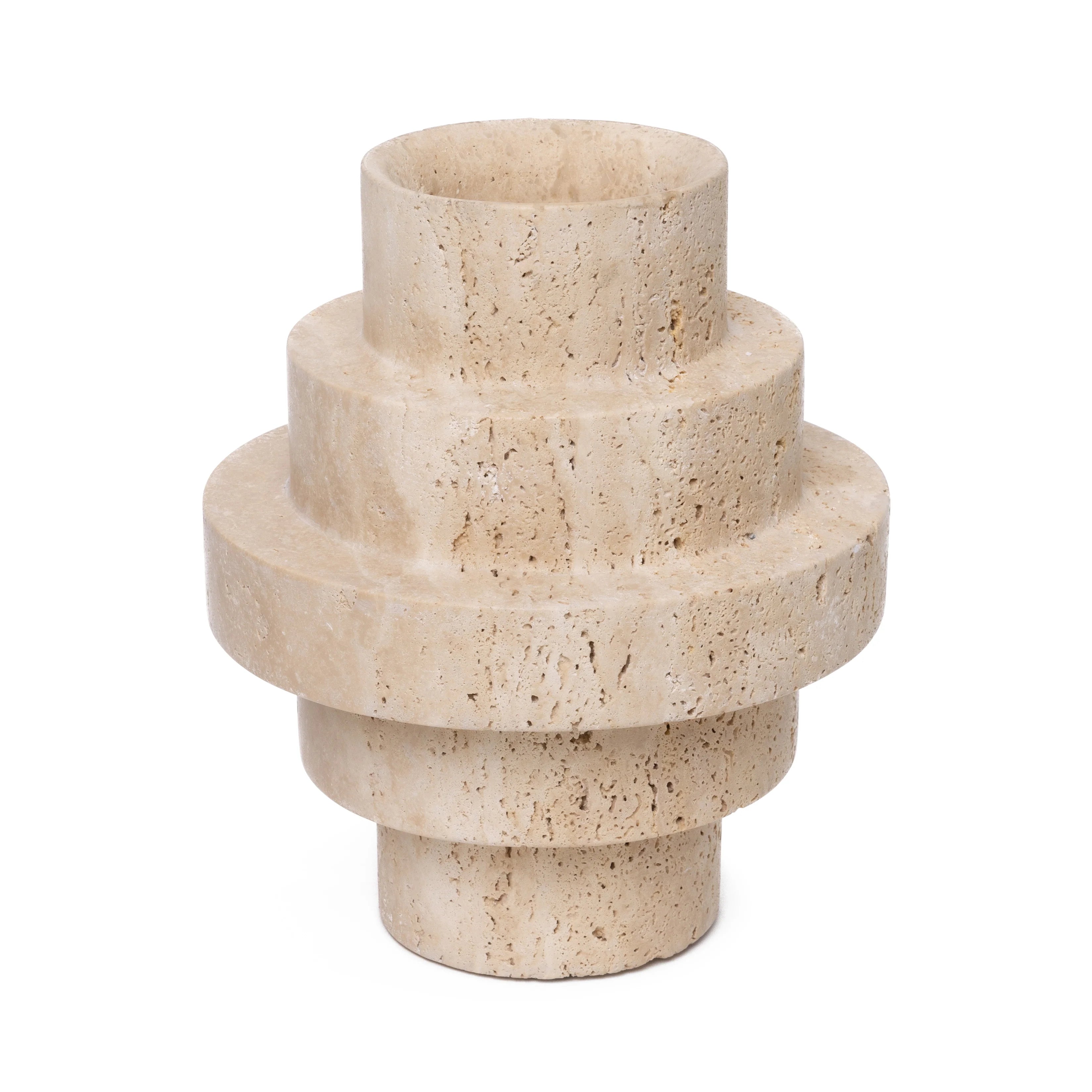 Agano Vase Travertin M Ø20x23 cm