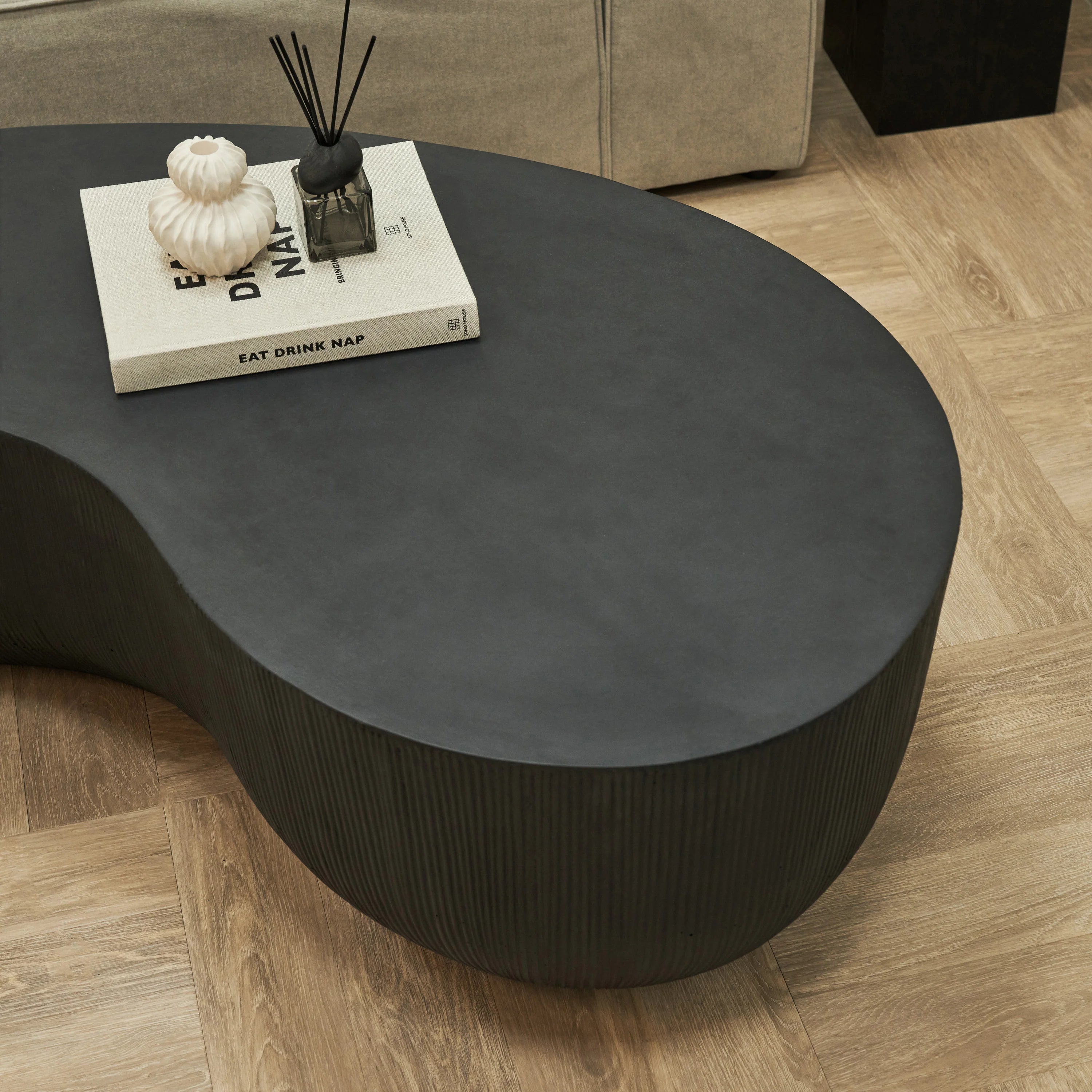 Minimalistisch Betonnen Salontafel Groot Zwart