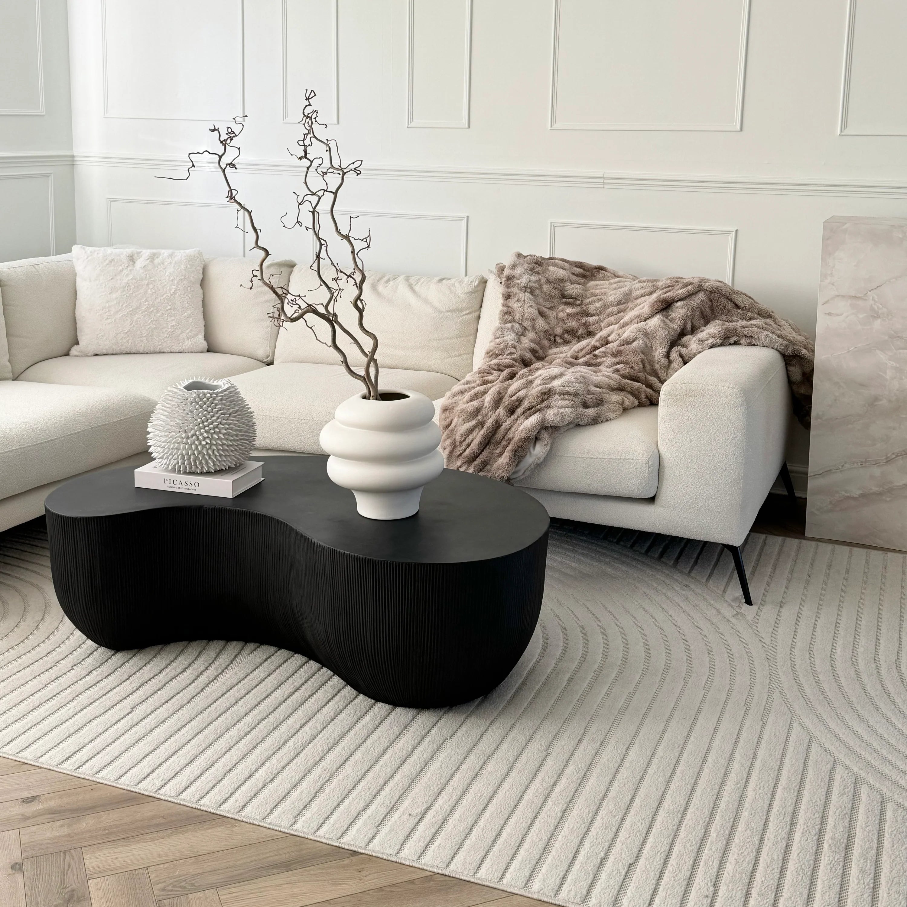 Minimalistisch Betonnen Salontafel Groot Zwart