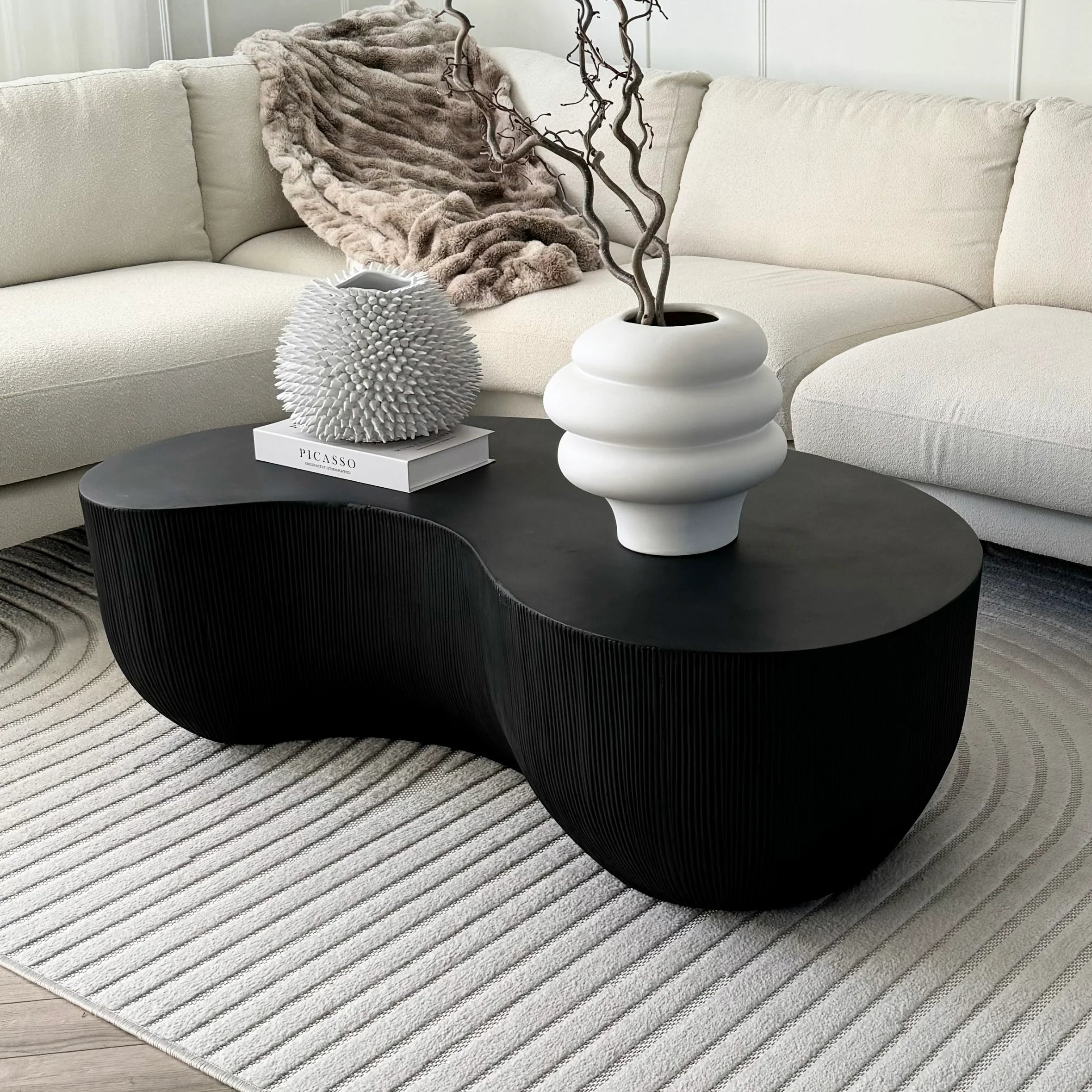 Minimalistisch Betonnen Salontafel Groot Zwart